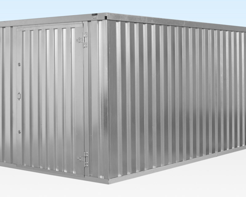 4m x 2.1m Flat Pack Container Store – Galvanised