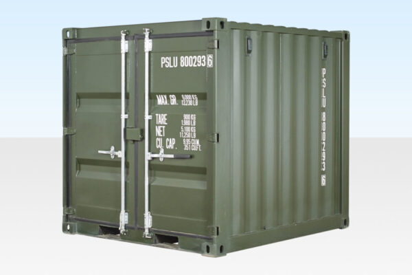 BUY 8FT ONE TRIP SHIPPING CONTAINER GREEN RAL 6007
